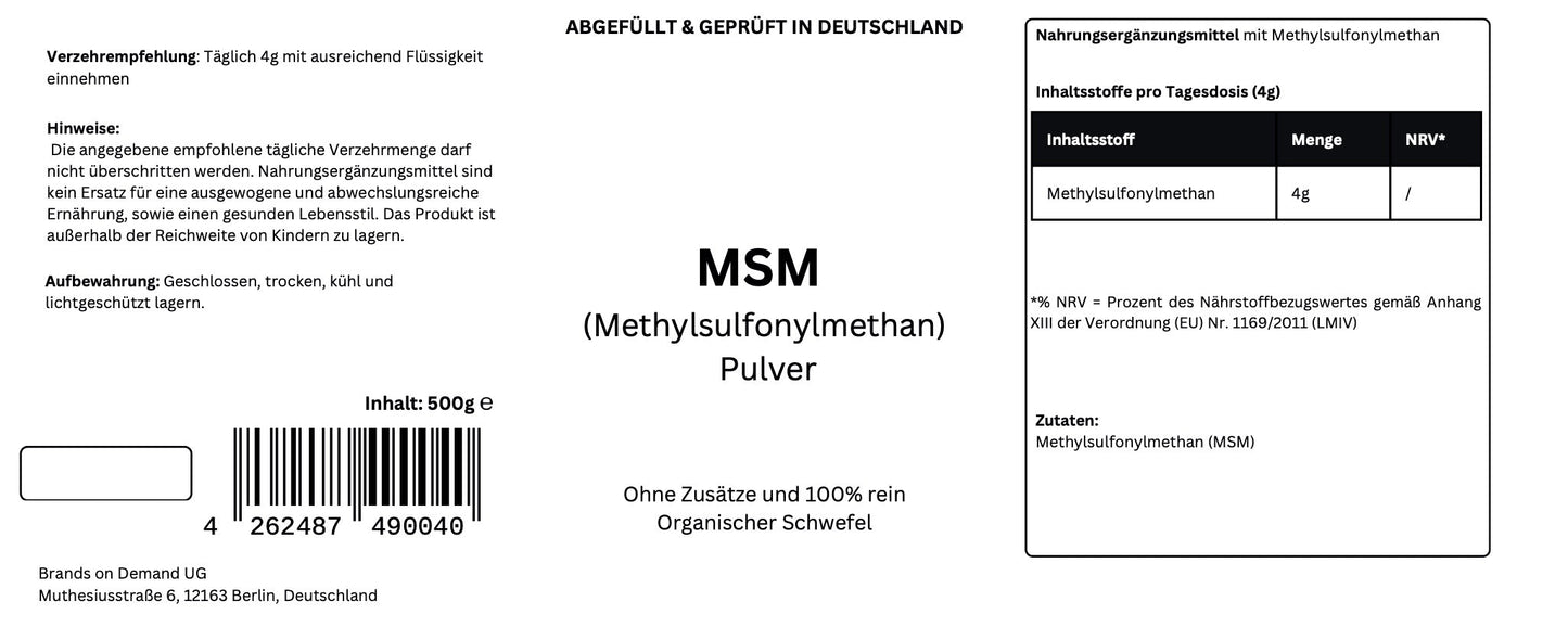 MSM Pulver - 500g