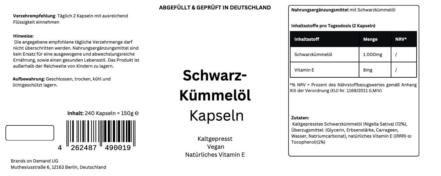 Schwarzkümmelöl Kapseln