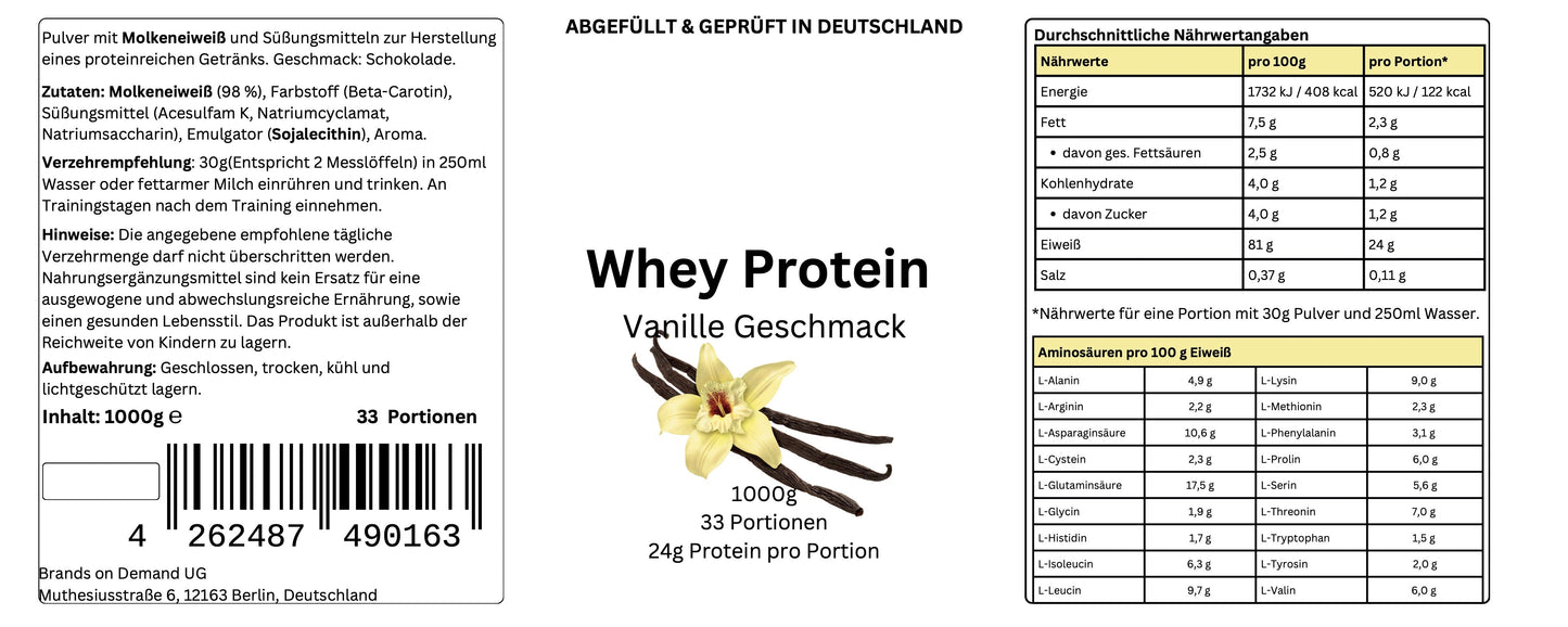 Premium Whey - Geschmack: Vanille